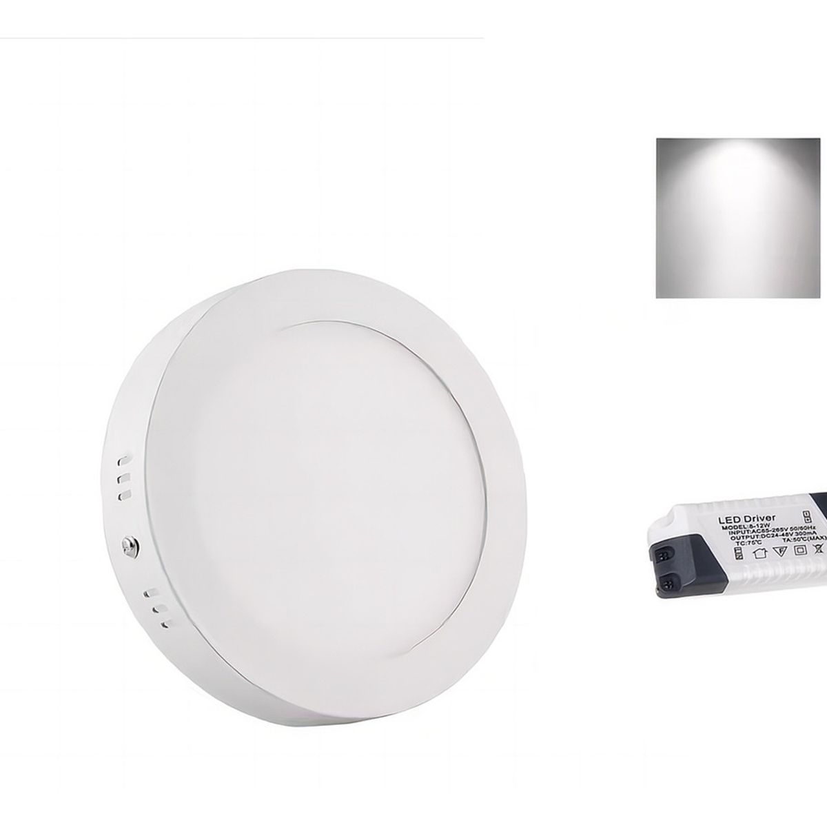 GENERICO - X4 Foco Panel Plafón Led 18w Sobrepuesto Redondo Luz Frío