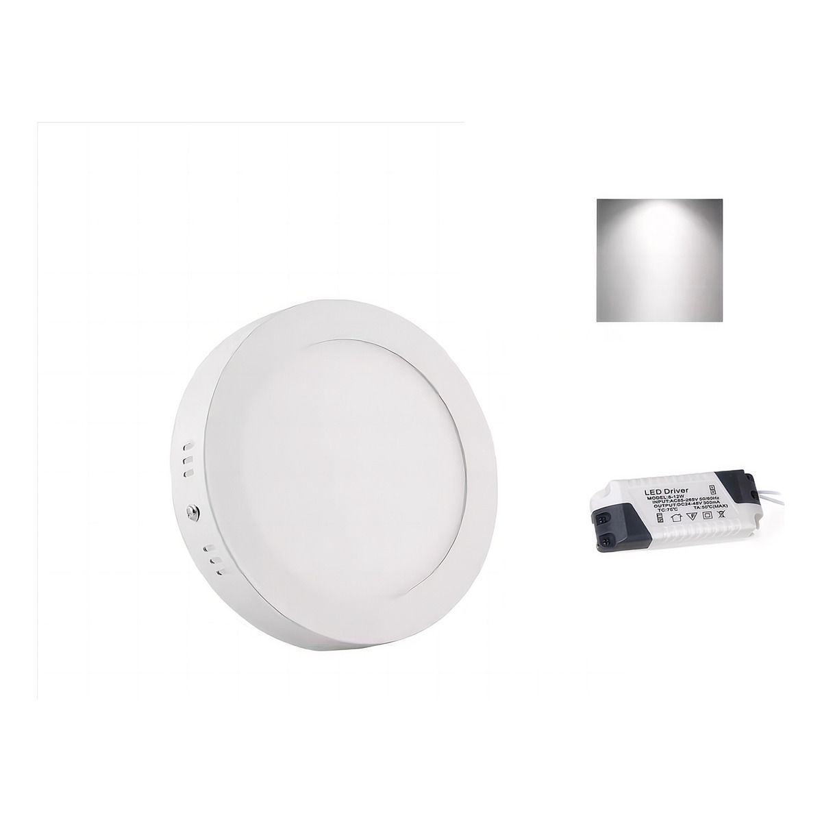GENERICO - X4 Foco Panel Plafón Led 18w Sobrepuesto Redondo Luz Frío