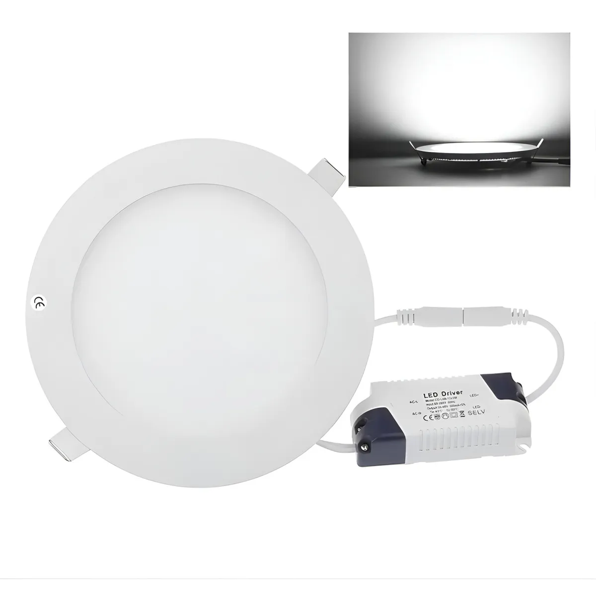 GENERICO - Foco Panel Plafón Led 12w Embutido Redondo Luz Frío