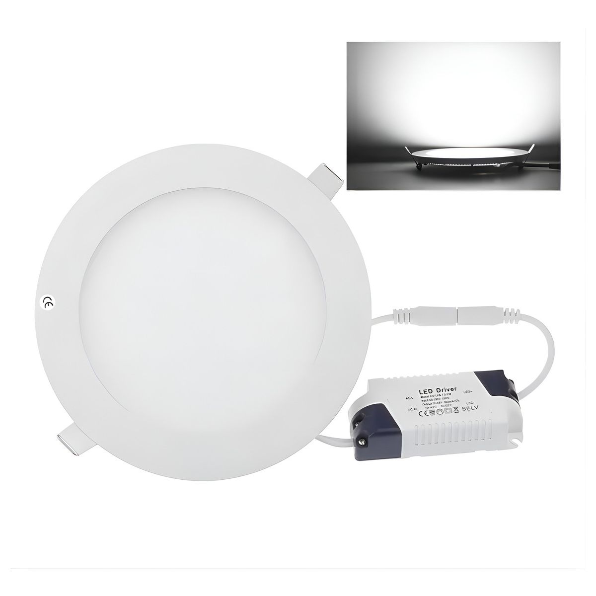 GENERICO - Foco Panel Plafón Led 12w Embutido Redondo Luz Frío