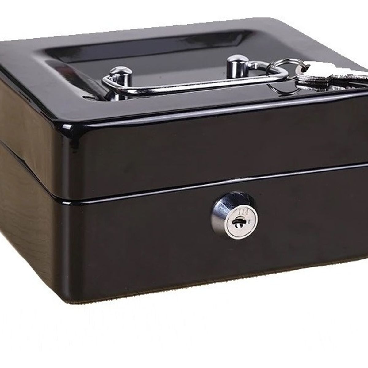 GENERICO - Caja Fuerte Metálica  Con Llave Para Dinero 25x20cm