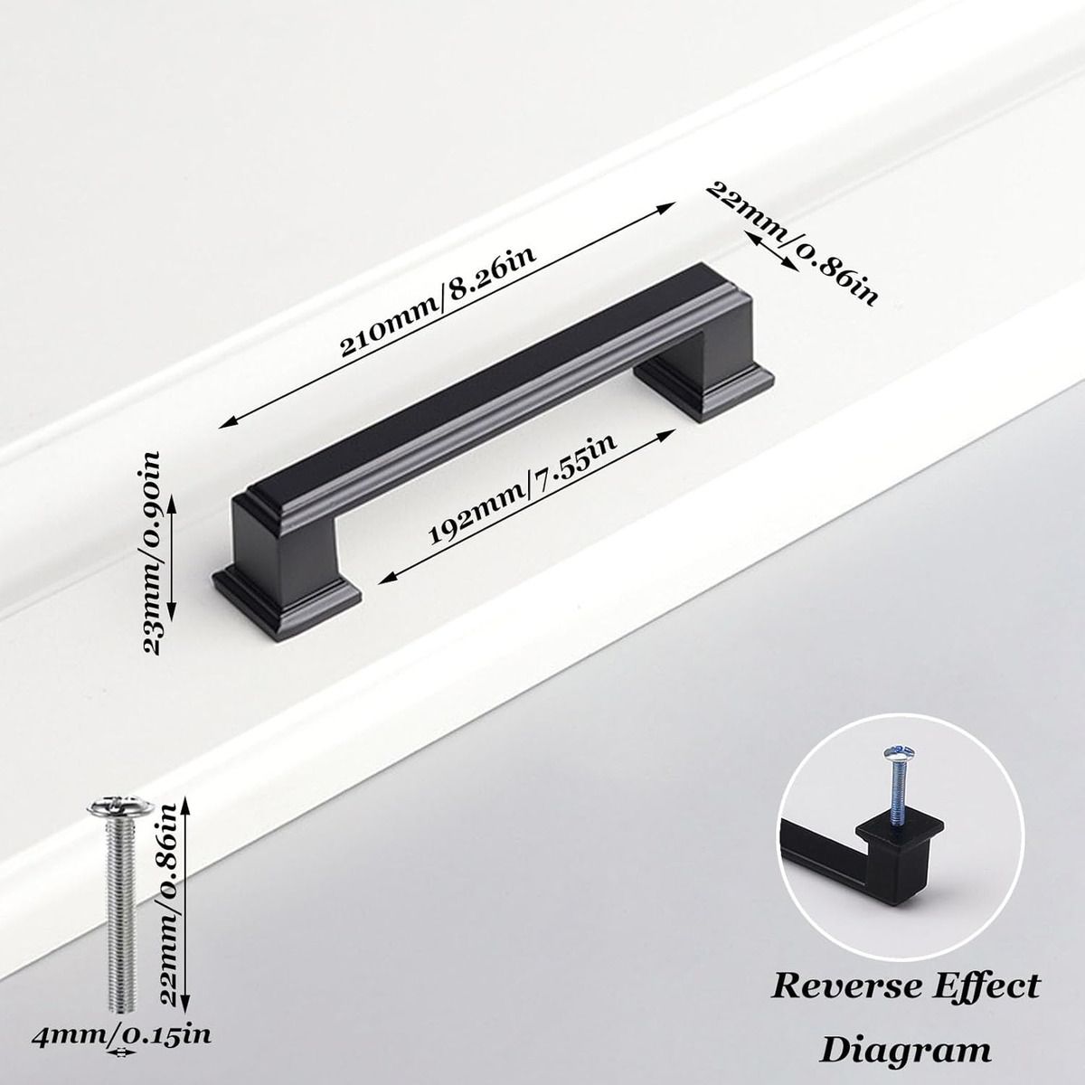 GENERICO - Pack 5 Tiradores Mailla 9.6cm Cajon Mueble Cocina Hogar Negro - 338034