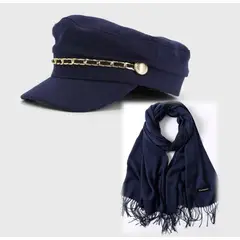 DULCE RESPLANDOR - SET BOINA MILITAR - BUFANDA NEGRO