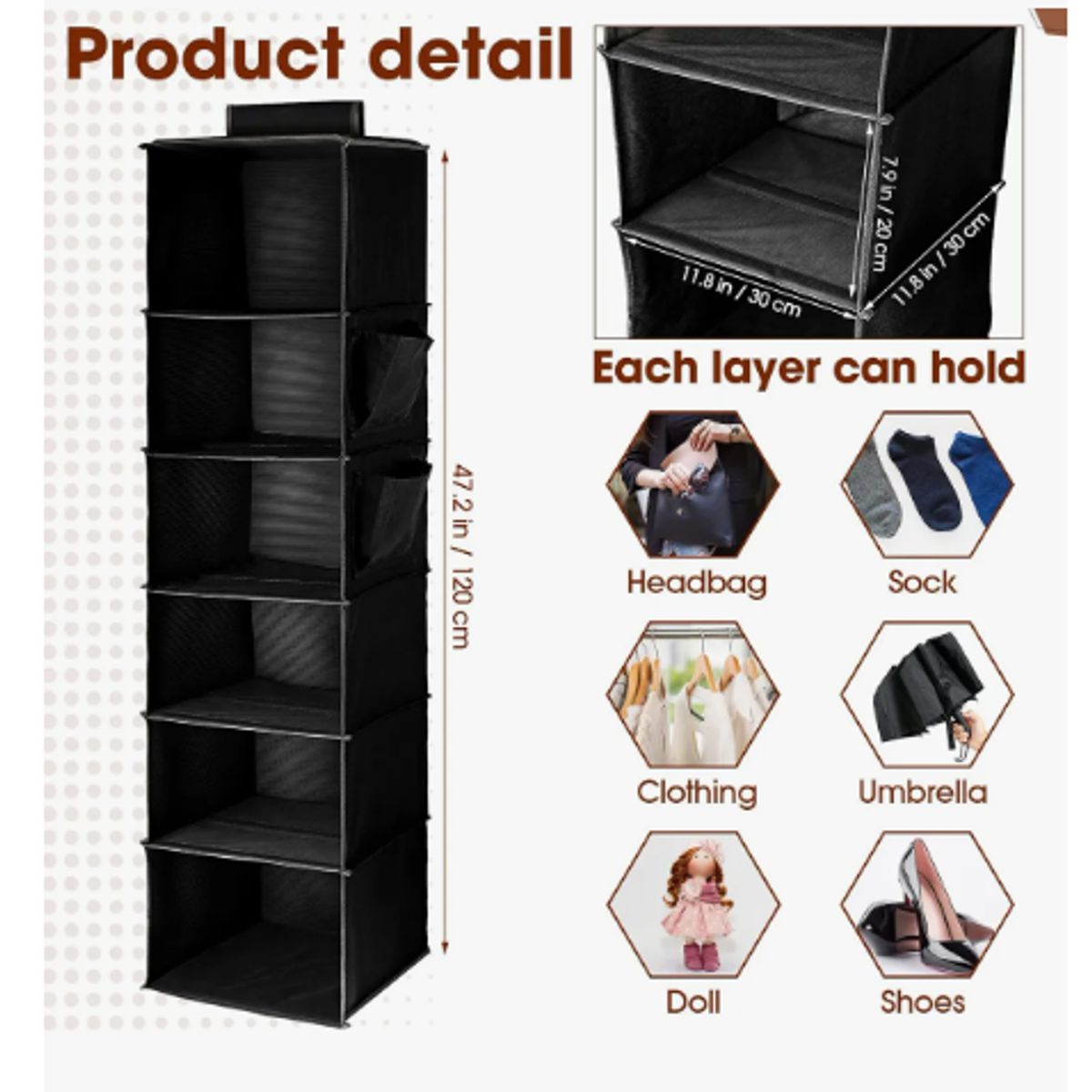 GENERICO - Organizador De 6 Niveles Para Bufandas Y Gorros