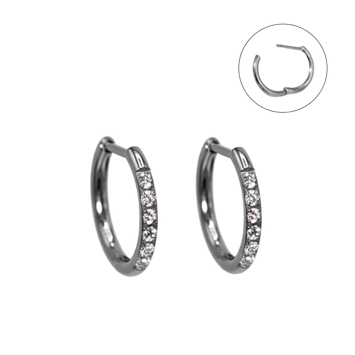 ELBAULDEJUMA - Argollas Aura Slim 10mm Zirconias titanio ASTM F136 cierre ballesta