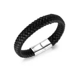 GOIA - Pulsera unisex Tejido Acero Titanio - Negra