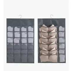GENERICO - 24+12 Rejillas Bolsa Colgante De Ropa Interior Organizador Color Gris