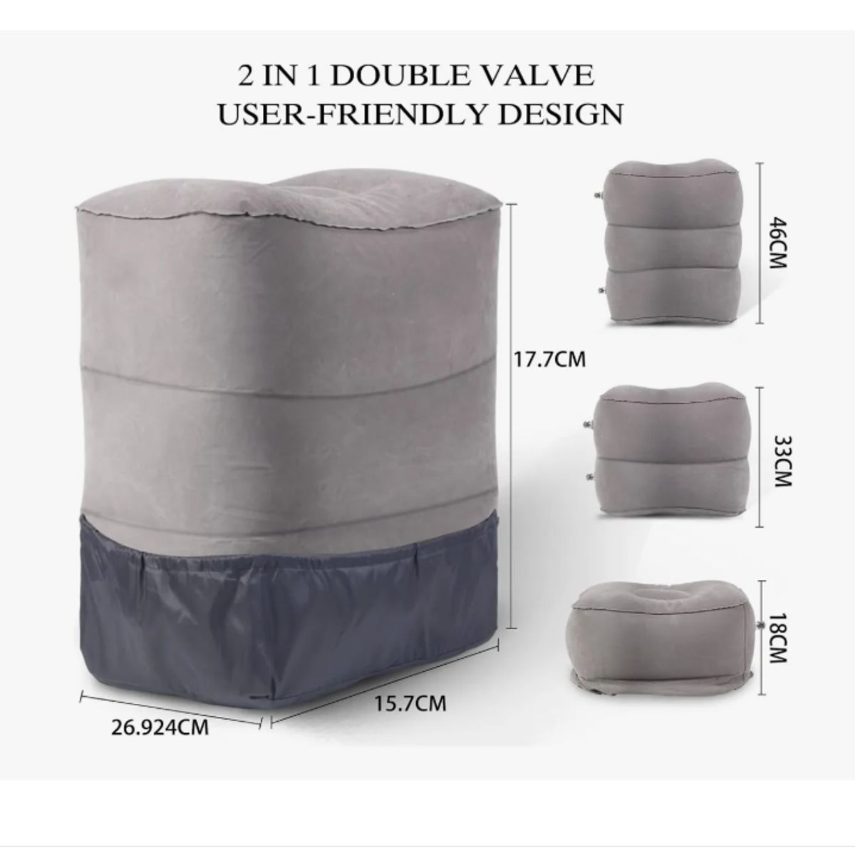 GENERICO - Almohada Cojín Cama Inflable Para Viajes Avión, Auto,