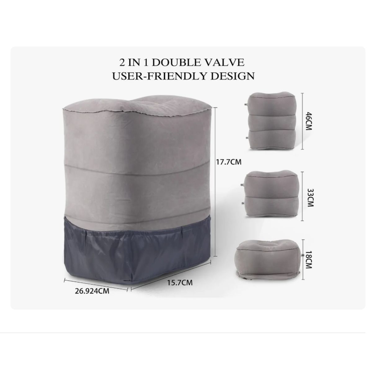 GENERICO - Almohada Cojín Cama Inflable Para Viajes Avión, Auto,