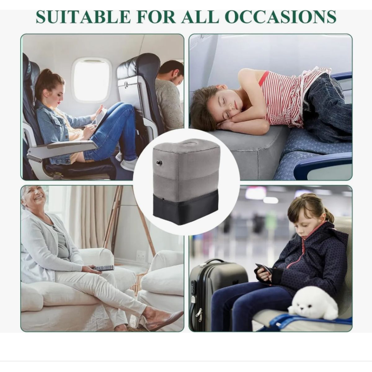 GENERICO - Almohada Cojín Cama Inflable Para Viajes Avión, Auto,
