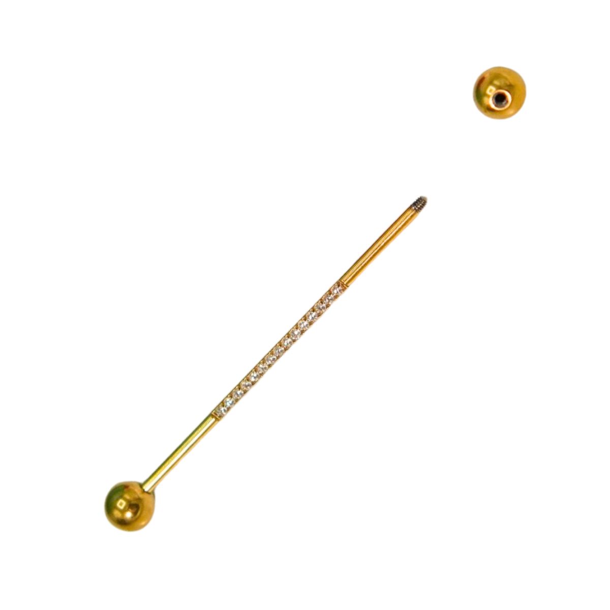 ELBAULDEJUMA - Piercing Industrial 16G Titanio ASTM F-136 Zirconias
