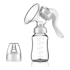 GENERICO - Extractor de Leche Manual y Recipiente 150mL Silicona Libre BPA Mohits