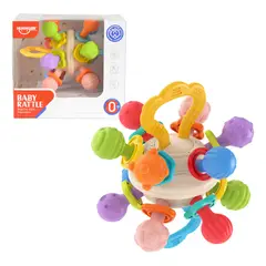 GENERICO - Mordedor Sensorial 3D Bebé Huanger HE0194 Texturas Colores Giros BPA