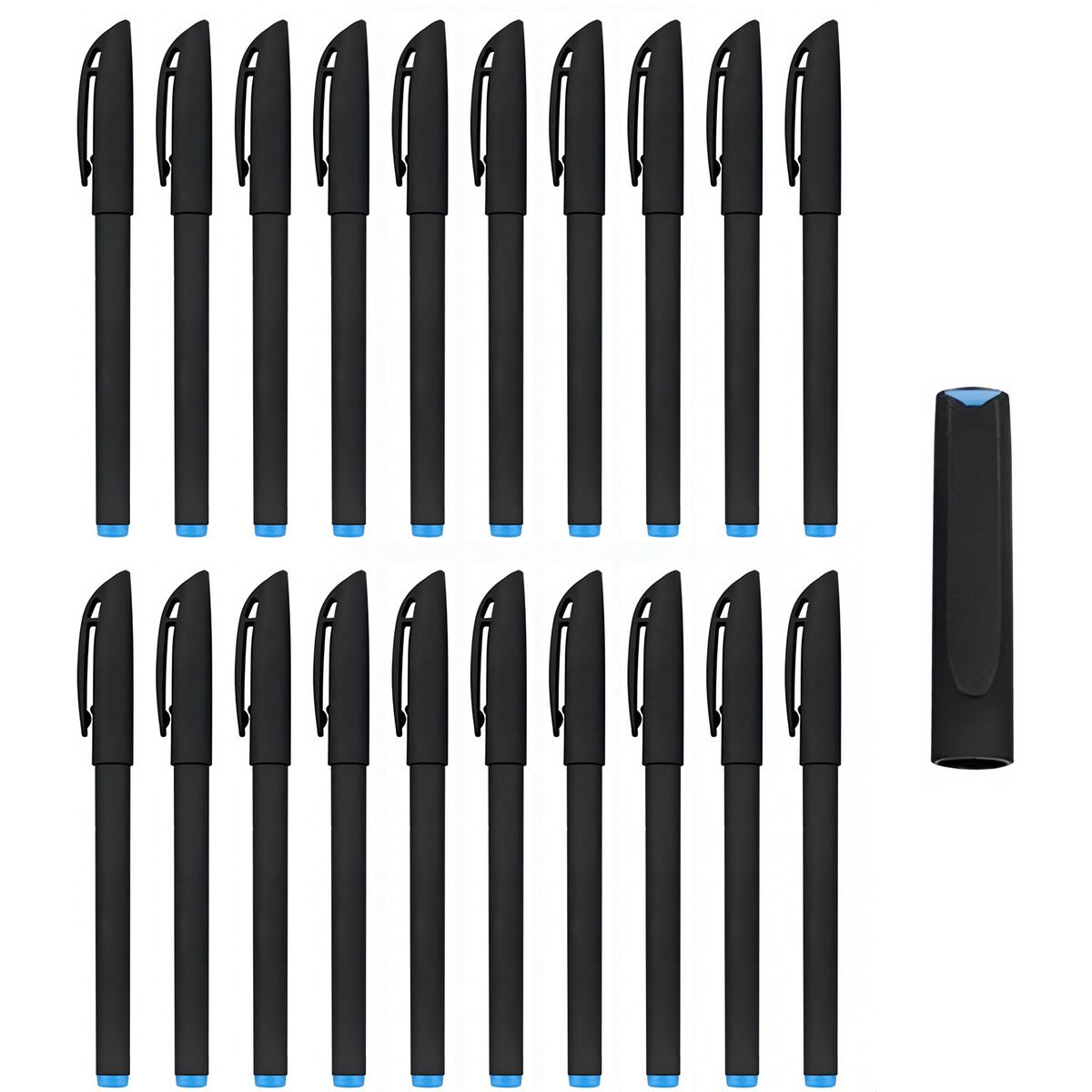 GENERICO - Pack De 40 Lapiceros De Gel 0.5mm - 20 Negros + 20 Azules Negro Negroazul