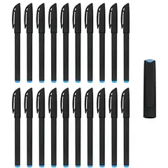 GENERICO - Pack De 40 Lapiceros De Gel 0.5mm - 20 Negros + 20 Azules Negro Negroazul