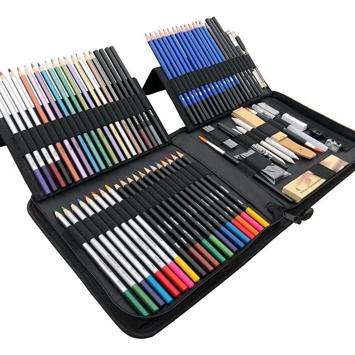 GENERICO - Set Lapices Colores 83 Pzs Dibujo Profesional Estuche Coler