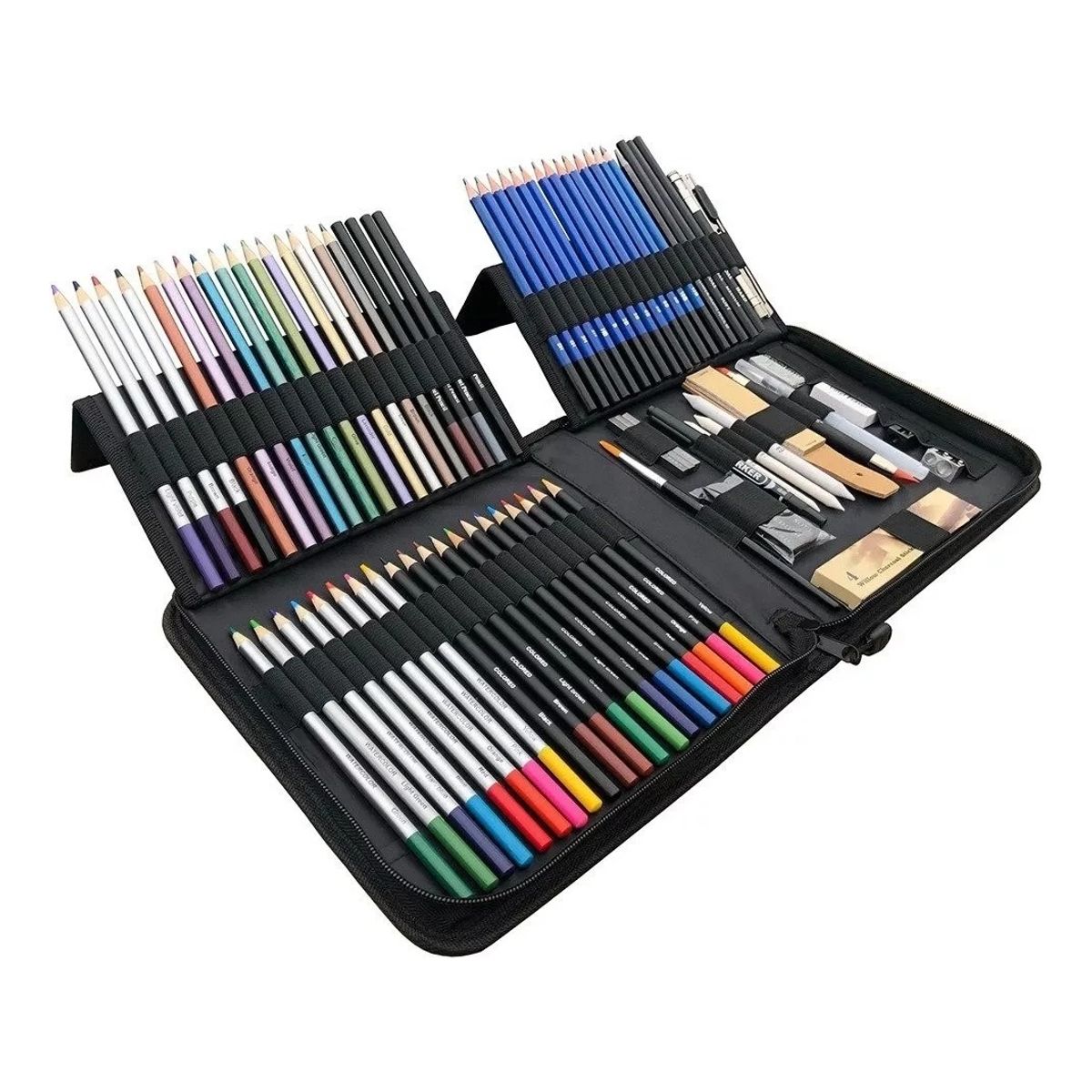 GENERICO - Set Lapices Colores 83 Pzs Dibujo Profesional Estuche Coler