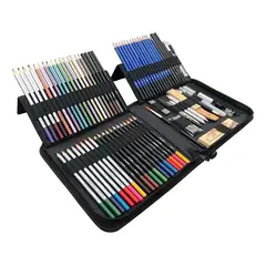 GENERICO - Set Lapices Colores 83 Pzs Dibujo Profesional Estuche Coler