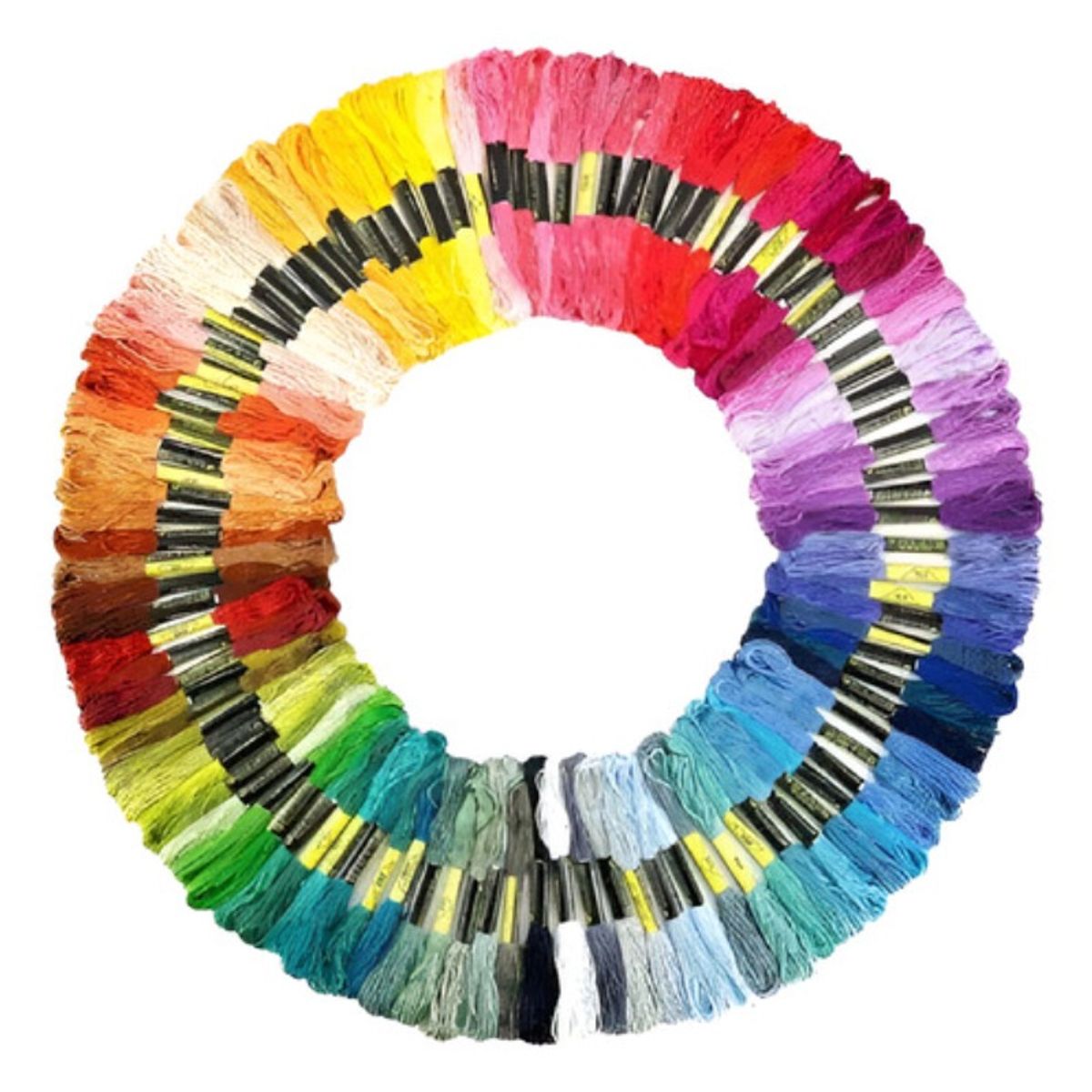 GENERICO - Pack 100 Hilos Para Bordar De Colores Surtidos Toque Seda Surtido