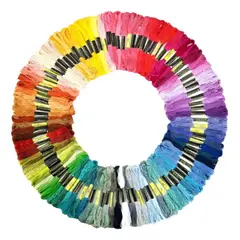 GENERICO - Pack 100 Hilos Para Bordar De Colores Surtidos Toque Seda Surtido