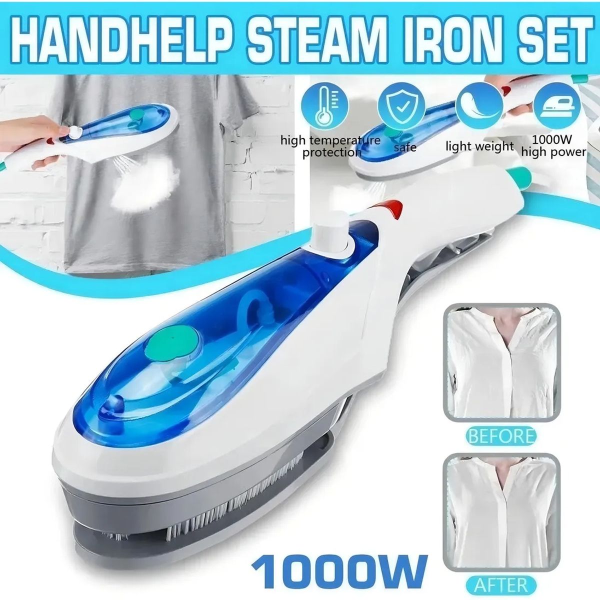 GENERICO - Plancha de vapor portátil