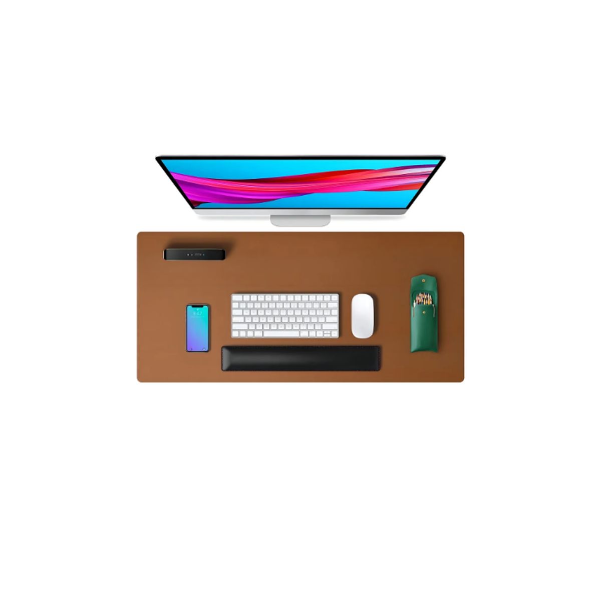 GENERICO - Mousepad de Cuero Sintético 80x40 cm Antideslizante