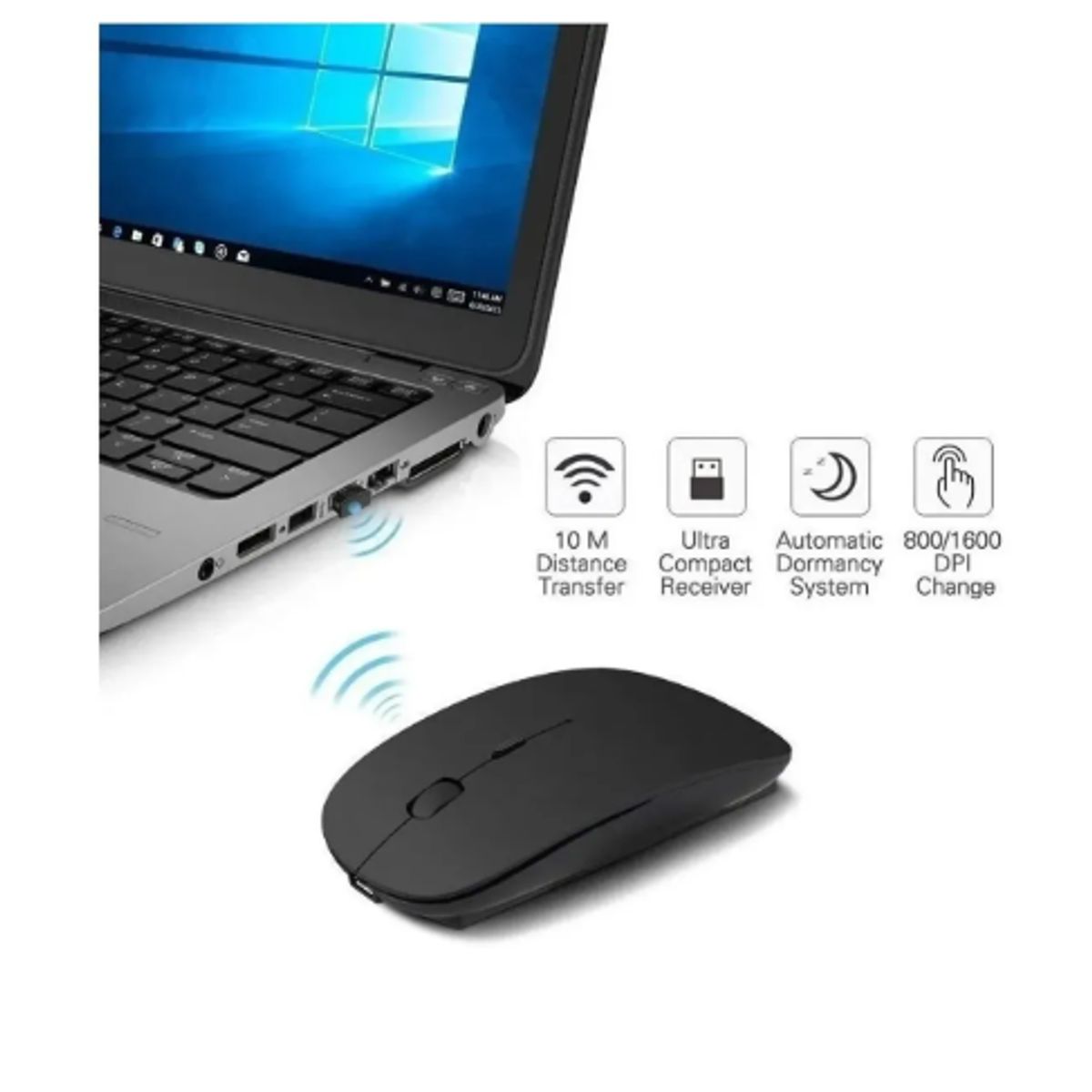 GENERICO - Mouse Dual Inalámbrico Bluetooth Recarg Teltabletspc Dpi