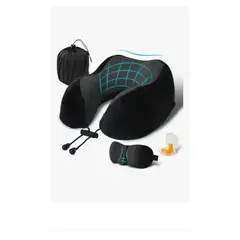 GENERICO - Almohada De Viaje Con Antifaz Tapones De Oídos Avión Oficina