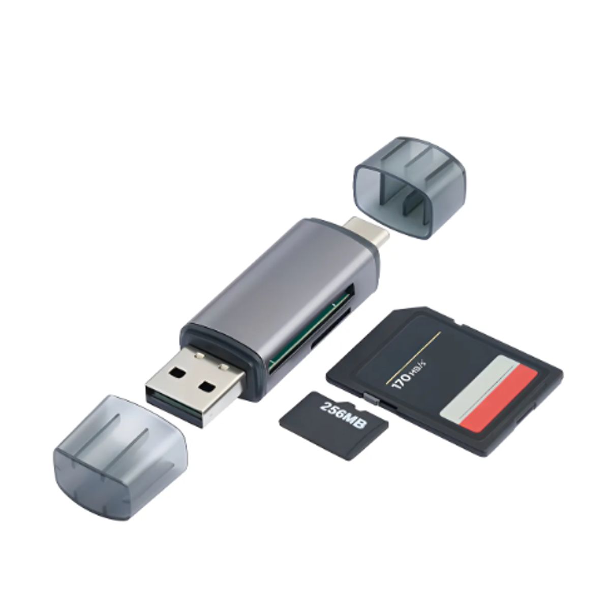 GENERICO - Multilector De Tarjetas ATUD-19 USB 3.0 Tipo C OTG SD TF 256GB