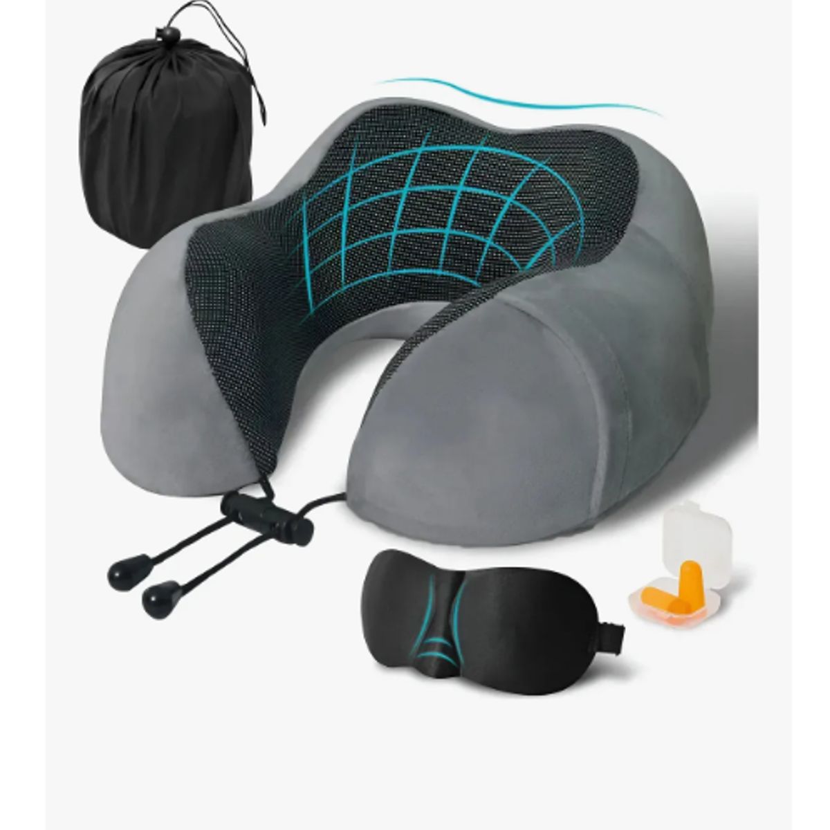 GENERICO - Almohada De Viaje Con Antifaz Tapones De Oídos Avión Oficina