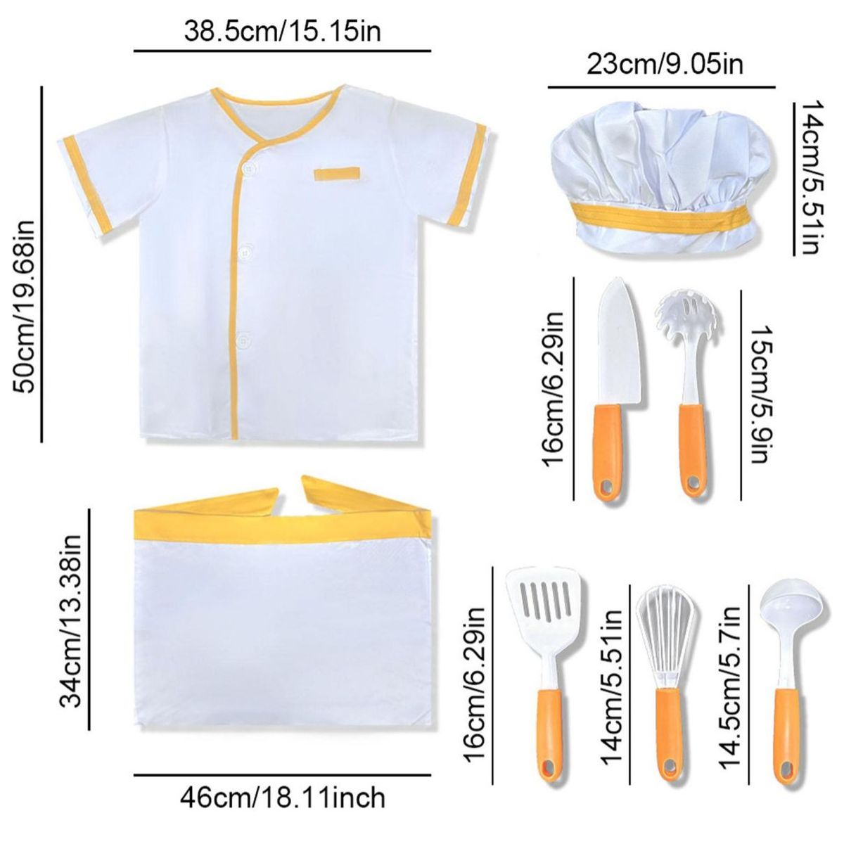 GENERICO - Juego Chef De Cocina Para Niño Rol De Chef Disfraz