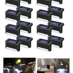 GENERICO - X16 Pack Luz Led Lampara Solar Balcon Escalera Pared Jardin Negro - 003234