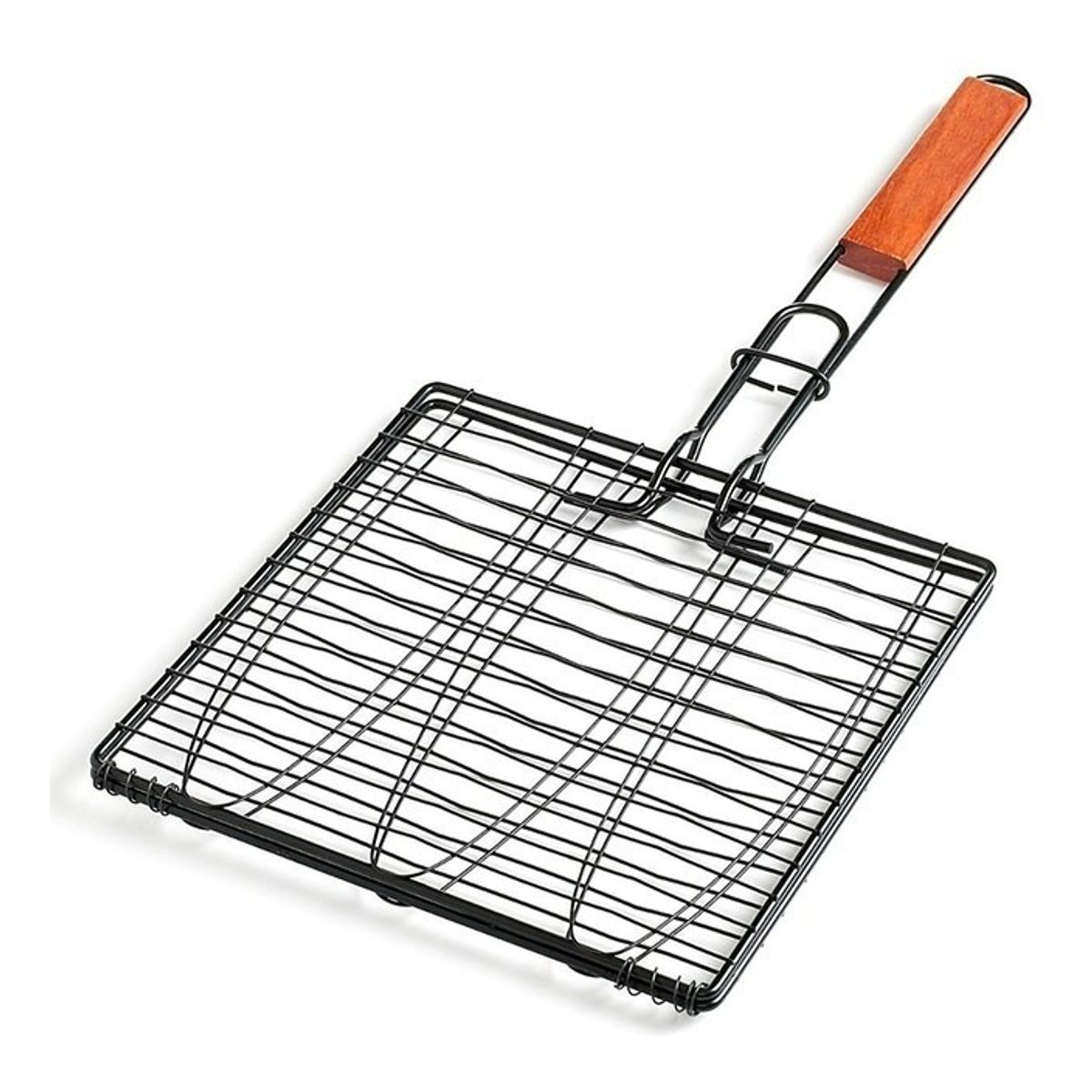 GENERICO - Parrilla Rejilla Doble Barbacoa 28x28cm Acero Inoxidable 262220