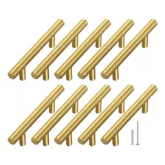 GENERICO - 10 Manillas Tirador Acero Inoxida 20cm Para Muebles Cajon Dorado - 338013