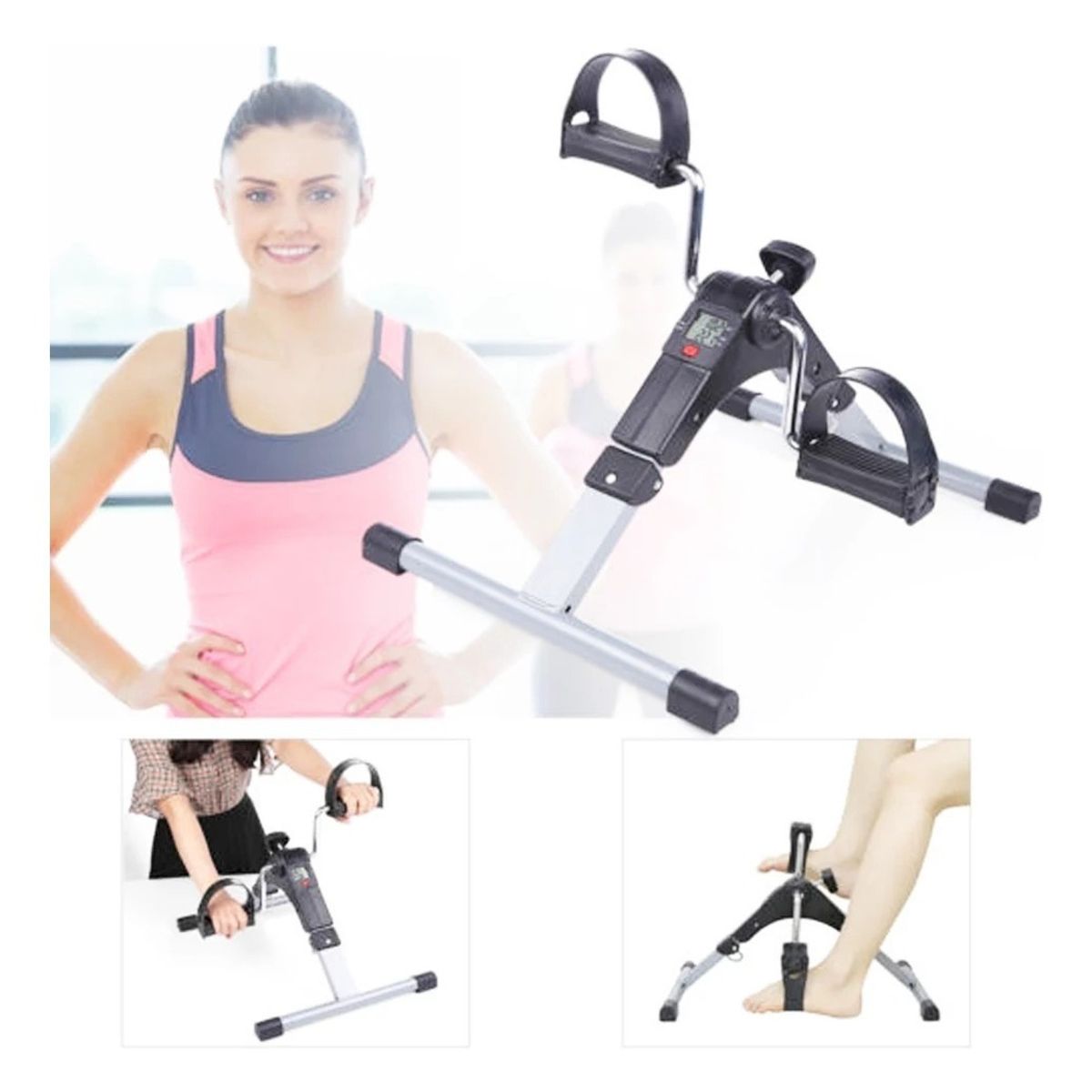 GENERICO - Bike Spinning Pedalera Home Fitness Con Pantalla Lcd 233029 Color Gris