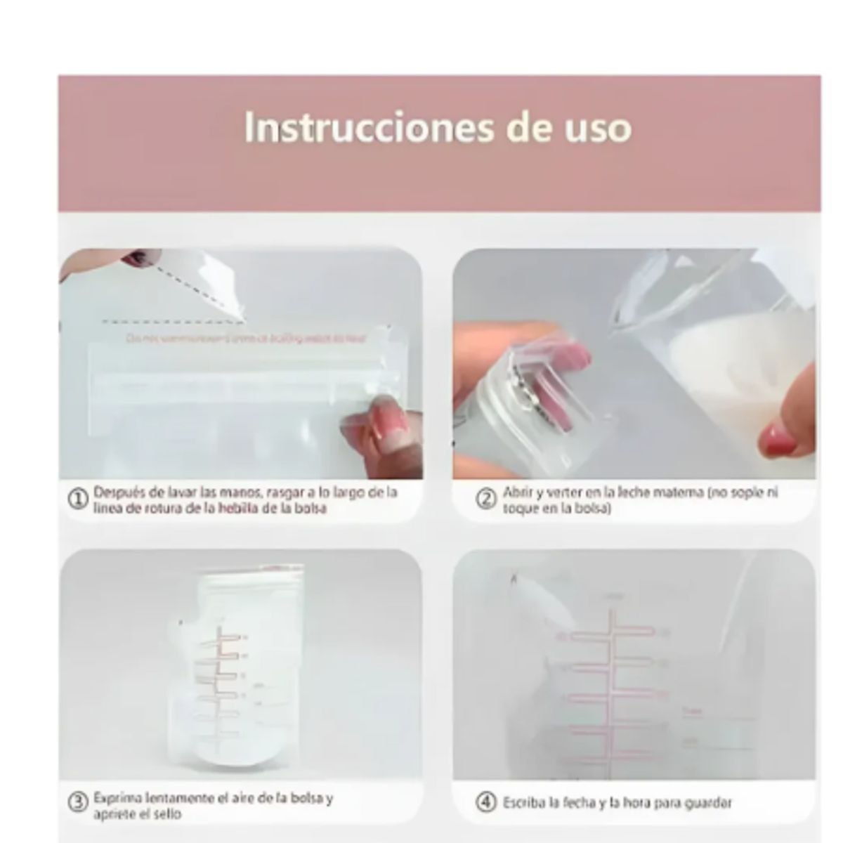 GENERICO - Pack 90 Bolsas Para Leche Materna De 250 Ml
