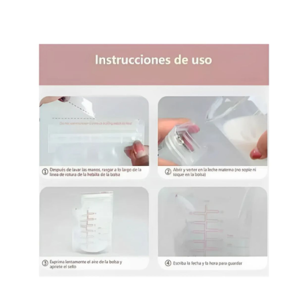 GENERICO - Pack 90 Bolsas Para Leche Materna De 250 Ml