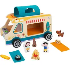 GENERICO - Auto De Camping En Madera Didáctico 13 Piezas Niños