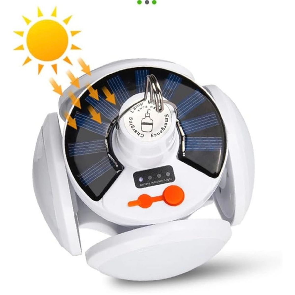 GENERICO - Lámpara de Emergencia Solar Triple Foco LED Portátil Colgante