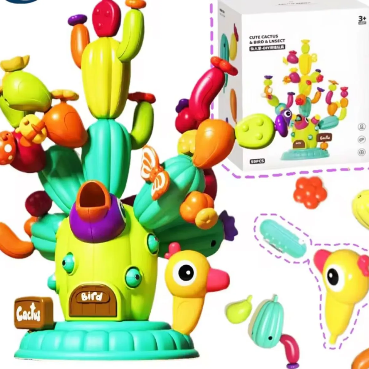 GENERICO - Bloques Construcción Cactus 42 Piezas Juego Didáctico
