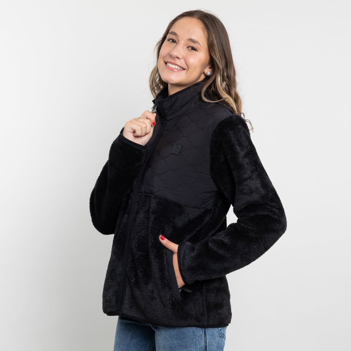 POLEMIC - Poleron mujer Polar Acolchado Shaggy Bonded Polemic