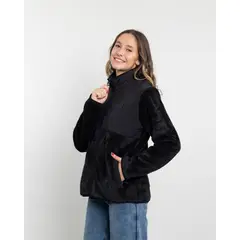 POLEMIC - Poleron mujer Polar Acolchado Shaggy Bonded