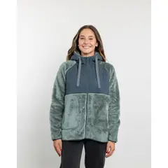 POLEMIC - Poleron mujer Polar Shaggy Acolchado con gorro