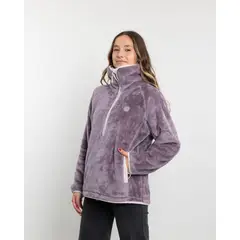POLEMIC - Poleron mujer Polar Shaggy Bonded medio cierre