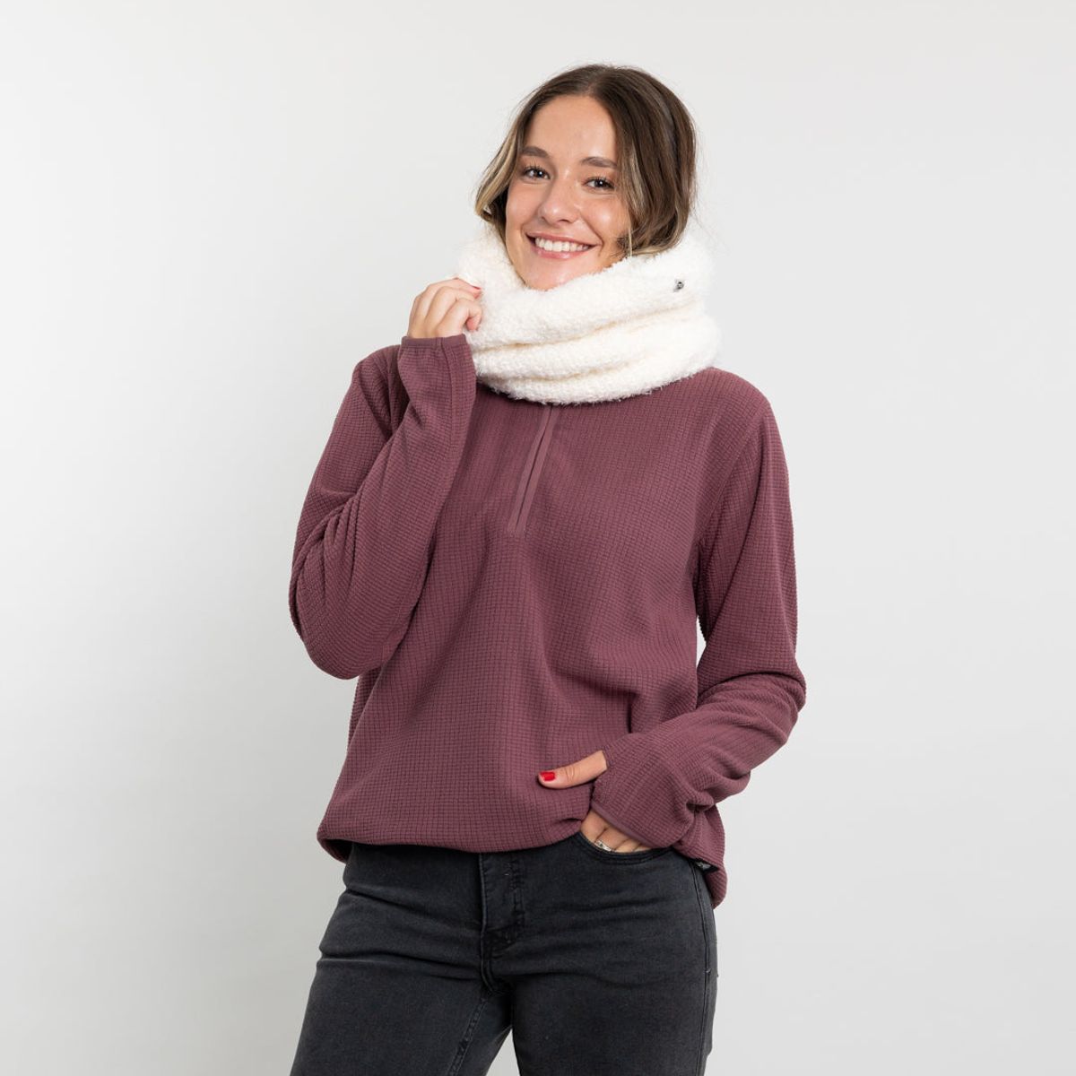 POLEMIC - Poleron mujer polar Fantasia medio cierre  Polemic
