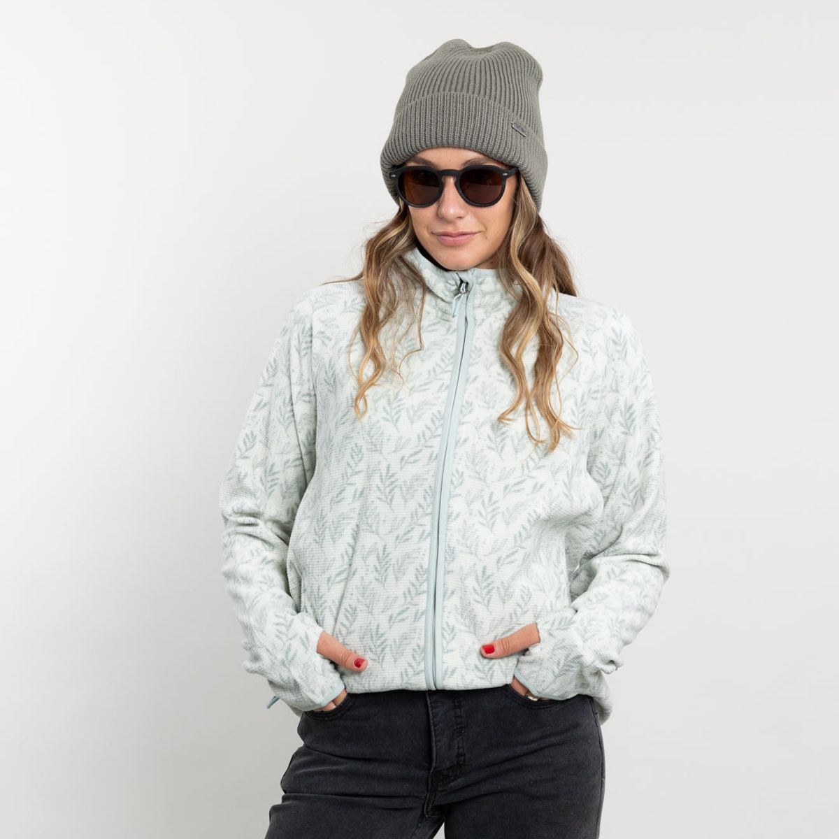POLEMIC - Poleron mujer polar Fantasia medio cierre Leaf Polemic