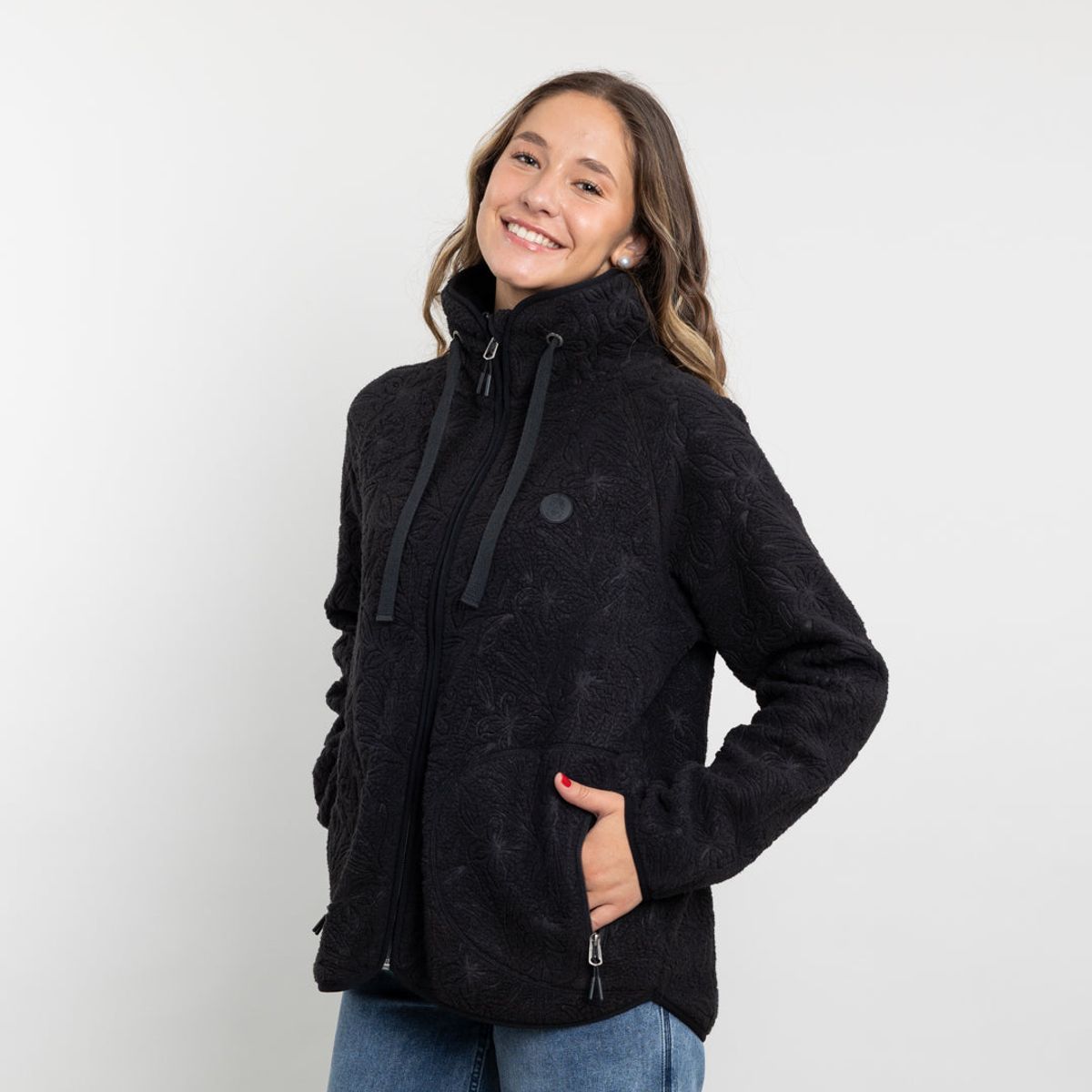 POLEMIC - Poleron mujer polar sherpa Textura hot print Polemic