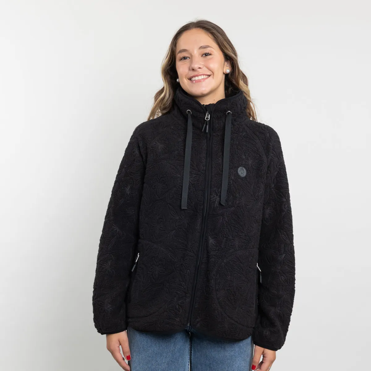 POLEMIC - Poleron mujer polar sherpa Textura hot print Polemic