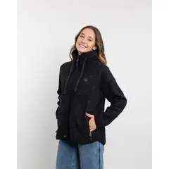 POLEMIC - Poleron mujer polar sherpa Textura hot print