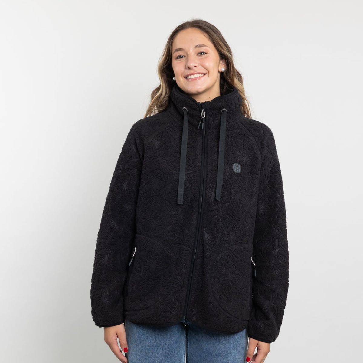 POLEMIC - Poleron mujer polar sherpa Textura hot print Polemic